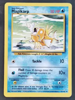 Magikarp 035/102 Base Set Regular, Vintage ✰ WOTC Pokemon 1999 •LP - Image 1