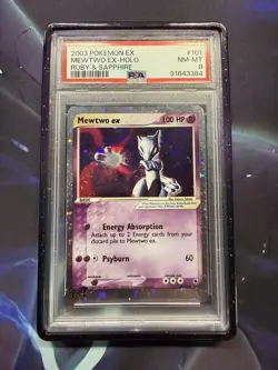 Mint 8 Pokemon Mewtwo EX Holo Rare Ruby & Sapphire 2003 - Image 1