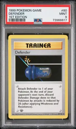 1999 POKEMON BASE SET 1ST EDITION #80 DEFENDER PSA 9 - Image 1