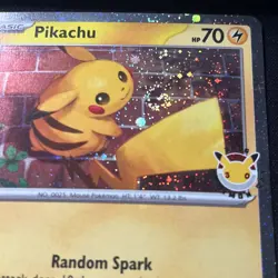Pikachu 051 /162 Stamped 2026 Pokemon Day 30th Anniversary Promo Cosmos w/ SWIRL - Image 1