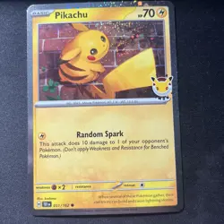 Pikachu 051 /162 Stamped 2026 Pokemon Day 30th Anniversary Promo Cosmos w/ SWIRL - Image 2