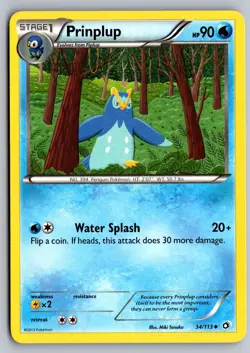 Prinplup 34/113 Uncommon Legendary Treasures Pokemon Moderately Played - Image 1