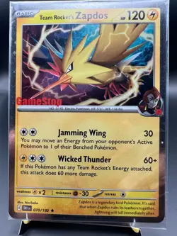 Team Rocket's Zapdos 070/182 Pokemon Destined Rivals GameStop Promo SEALED - Image 1