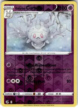 Galarian Cursola Reverse Holo 118/264 - Fusion Strike NM - Image 1