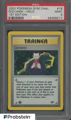 2000 Pokemon Gym Challenge 1st Edition #18/132 Giovanni Holo PSA 9 MINT - Image 1