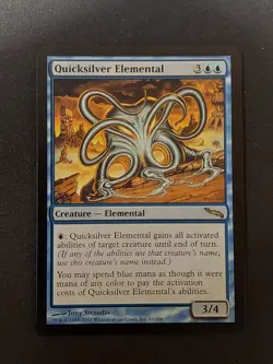 Magic: The Gathering Quicksilver Elemental 47/306 Mirrodin Rare Blue 2003 LP+ - Image 1