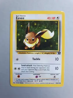 Eevee 55/82 Pokemon TCG Team Rocket Set (1999-2000) Common NM - Image 1