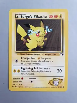 Lt. Surge's Pikachu 81/132 Pokemon TCG Gym Heroes Set (2000) Common NM - Image 1