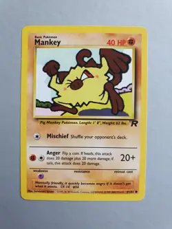 Mankey 61/82 Pokemon TCG Team Rocket Set (1999-2000) Common NM - Image 1