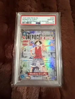 Bandai Monkey D. Luffy Promo Foil P-055 College Basketball US Voyage PSA 10 - Image 1
