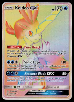 Pokemon Card - Keldeo GX Unified Minds 240/236 Rainbow Rare - Image 1