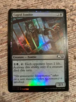 Caged Zombie Foil - MTG Magic Cards - Core Set 2021 M21 - Image 1