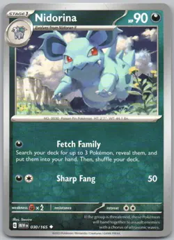 Nidorina 030 151 Normal Darkness Pokemon Card NM - Image 1