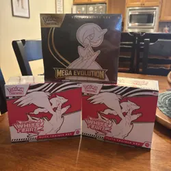 Pokemon TCG Mega Evolution ETB Gardevoir + 2X White Flare ETB NEW Factory Sealed - Image 1