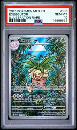 2025 Pokemon TCG Mega Evolutions Exeggutor Illustration Rare 135/132 PSA 10 - Image 1