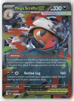 Mega Scrafty ex 135/217 Double Rare Ascended Heroes Pokemon Near Mint - Image 1