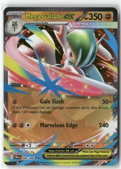 Mega Gallade ex 048/086 Double Rare ME04: Chaos Rising Pokemon Near Mint - Image 1