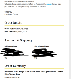 Pokemon TCG - Chaos Rising Pokemon Center ETB - CONFIRMED PRE ORDER - Image 2