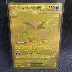 2026 Pokemon Chaos Rising #122/086 Mega Greninja ex Hyper Rare Gold Pack Fresh - Image 1