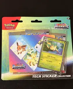 Pokemon TCG Scarlet & Violet Prismatic Evolutions Leafeon Tech Sticker Sealed - Image 1