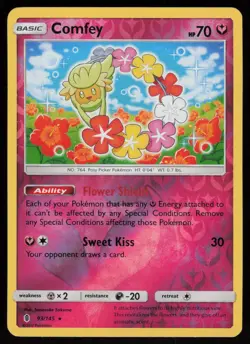 Comfey 93/145 Pokemon Guardians Rising Rare Moderately Played - Image 1