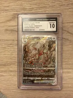 CGC Gem Mint 10 Hisuian Zoroark VSTAR GG56/GG70 Pokemon Crown Zenith - Image 1