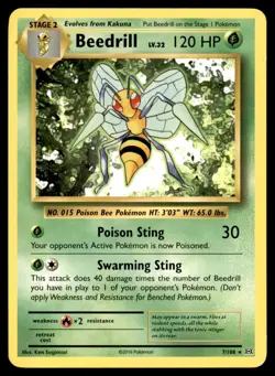 Beedrill 7/108 Rare Evolutions Pokemon Lightly Played - Image 1