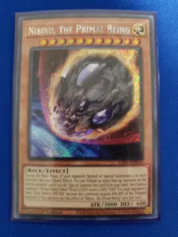 Yugioh Nibiru, the Primal Being Platinum Secret Rare RA01-EN015 NM - Image 1