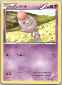 Spoink 049 XY Normal Psychic Pokemon Card NM - Image 1