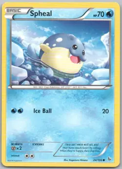 Spheal 024 Flashfire Normal Water Pokemon Card NM - Image 1
