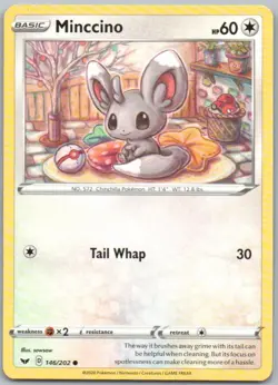 Minccino 146 Sword & Shield Normal Colorless Pokemon Card NM - Image 1