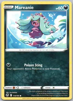 Mareanie 114 Silver Tempest Normal Darkness Pokemon Card NM - Image 1