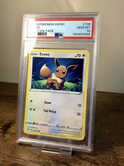 PSA 10 Eevee 130/185 Sword Shield Vivid Voltage Pokemon Card Gem Mint - Image 1