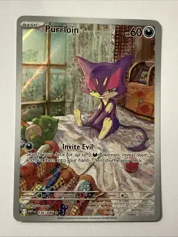 Pokemon TCG Purrloin Card 136/086 Illustration Rare, Sv: White Flare - Image 1