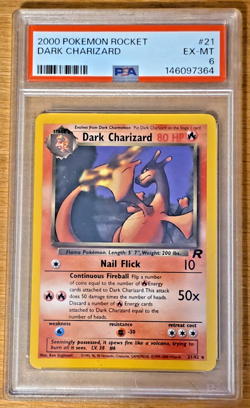 2000 Pokemon Team Rocket Dark Charizard #21 PSA 6 - Image 1