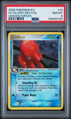 Pokemon Octillery 10/115 Unseen Forces Reverse Holo PSA 8 NM-MT - Image 1