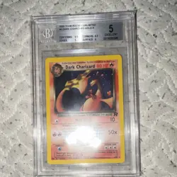 2000 Team Rocket Unlimited Dark Charizard Holo 4/82 BGS 5 - Image 1