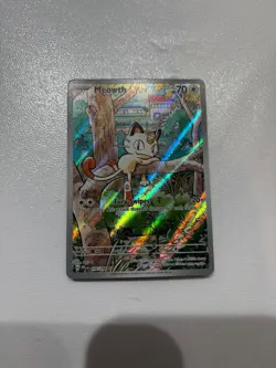 Meowth 106/094 Illustration Rare Pokemon ME Phantasmal Flames NM - Image 1