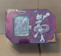 Pokemon Power Partnership Mewtwo & Mew GX Tag Team Tin – Factory Sealed - Image 1