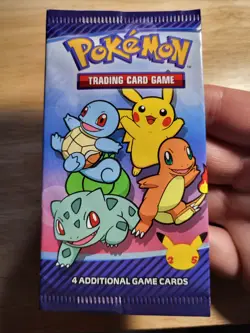 McDonald’s Pokemon TCG 2021 25th Anniversary Happy Meal 4 Sealed Packs Pikachu - Image 3