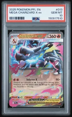 Pokemon Mega Charizard X ex Phantasmal Flames Double Rare #013 PSA 10 Gem Mint - Image 1