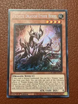Yu-Gi-Oh TCG Primite Dragon Ether Beryl BLMM-EN130 1st Edition Secret Rare NM - Image 1