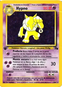 Pokemon TCG Hypno 1st Edition (Spanish) Holo Rare 08/62 Fossil DMG - Image 1