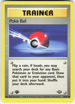 Poke Ball 64/64 Common Jungle Pokemon 1st Edition LP - Image 1