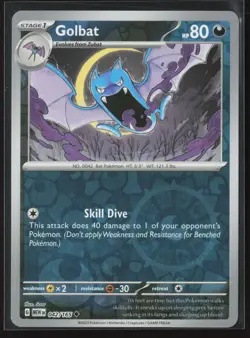 Golbat Uncommon SV: Scarlet & Violet 151 042/165 NM Pokemon Card Reverse Holo - Image 1