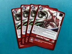 Bind Red Trigger P-180 Playset Limited Set Reprint Foil Promo Digimon Card x4 - Image 1
