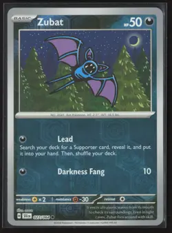Zubat 027/064 Common Shrouded Fable Pokemon Reverse Holo Near Mint - Image 1