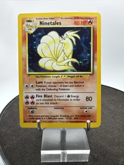 Pokemon TCG Ninetales 12/102 Base Set Holo Rare Vintage WOTC - Image 1