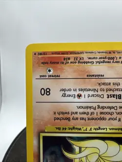 Pokemon TCG Ninetales 12/102 Base Set Holo Rare Vintage WOTC - Image 4