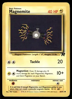 Pokemon Cards Magnemite 60/82 Unlimited Team Rocket Common NM - Image 1